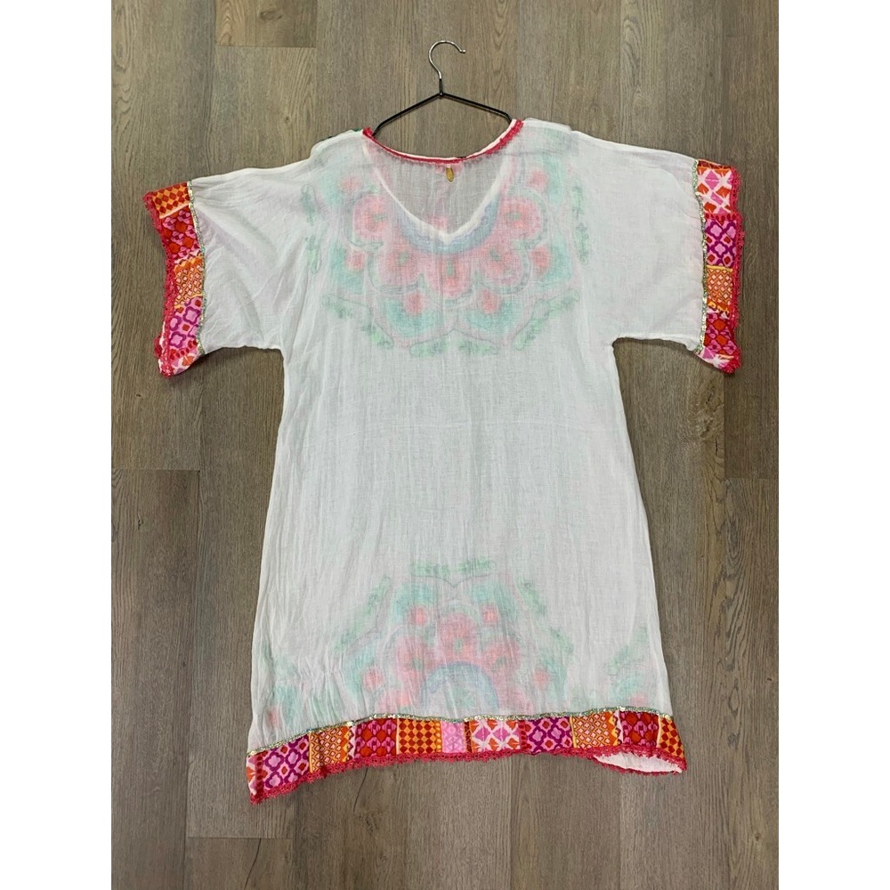 Ruby Yaya Aari Gucci Dress White Embroidered Sequin Tunic Boho Mini Dress Small - Picture 6 of 9